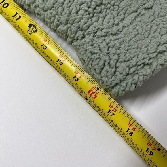 New Look Green Sherpa Jacket Sage 2 Front Pockets Buttoned Long Sleeve Size 1X - Picture 9 of 10